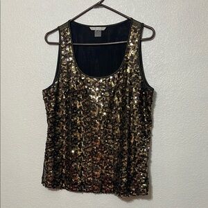 Express Brown Sequin Tank Top Sleeveless